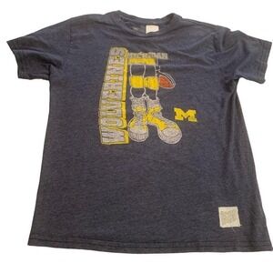 Michigan Wolverines Basketball Graphic T-Shirt Unisex Youth X-Lg***‎ Blue Yellow